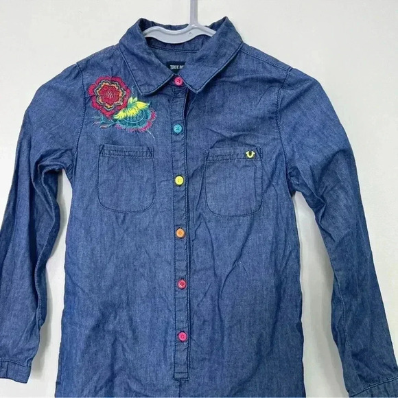 True Religion Junior DENIM DRESS Size Sp - Picture 2 of 9